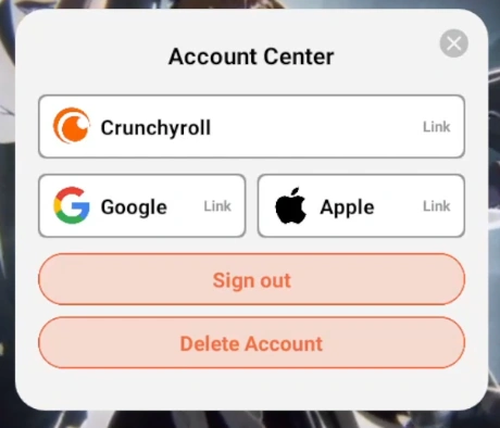 Clear Account Option