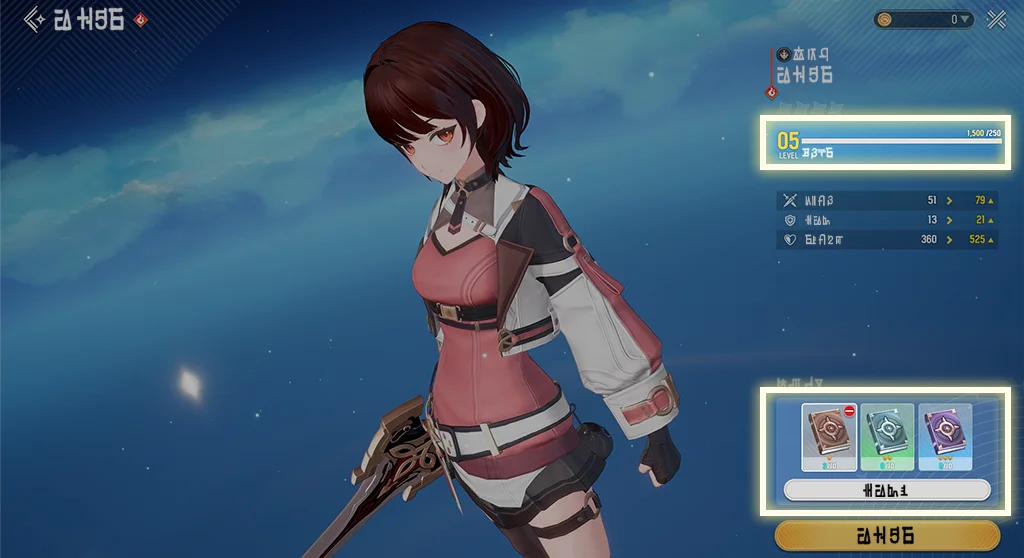 Character level and experience books